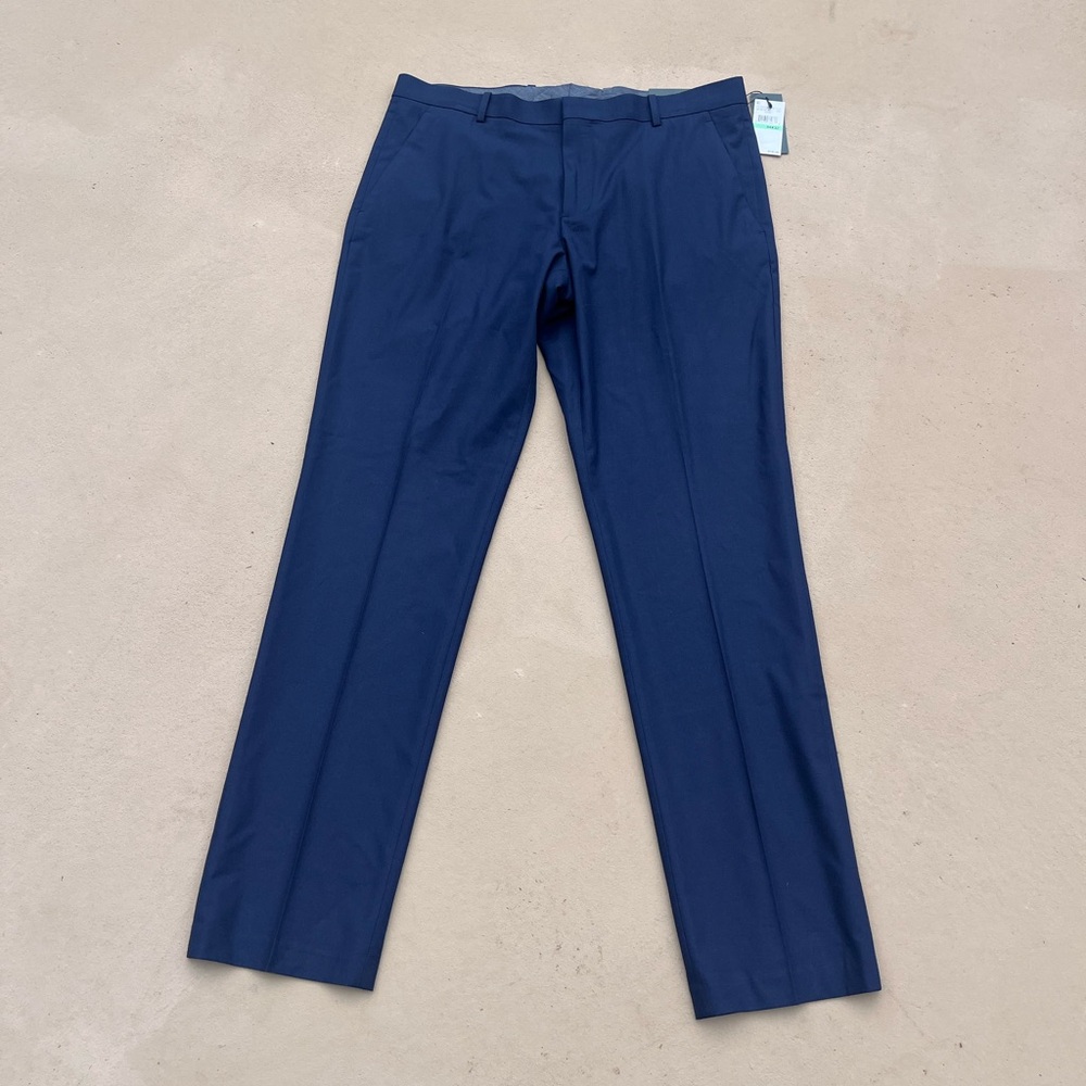Perry Ellis Slim Fit Dress Pants Navy 34x32 NWT